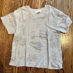 IRO JEANS Distressed French cotton-blend terry top (US S)